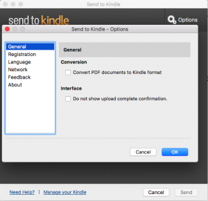Send to Kindle converts PDFs to mobi files